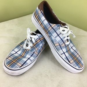 Vans sneakers blue & yellow multi plaid 9.5